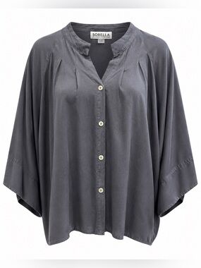 NWT Sorella Italy Charcoal Tencel Dolman Jacket L/XL